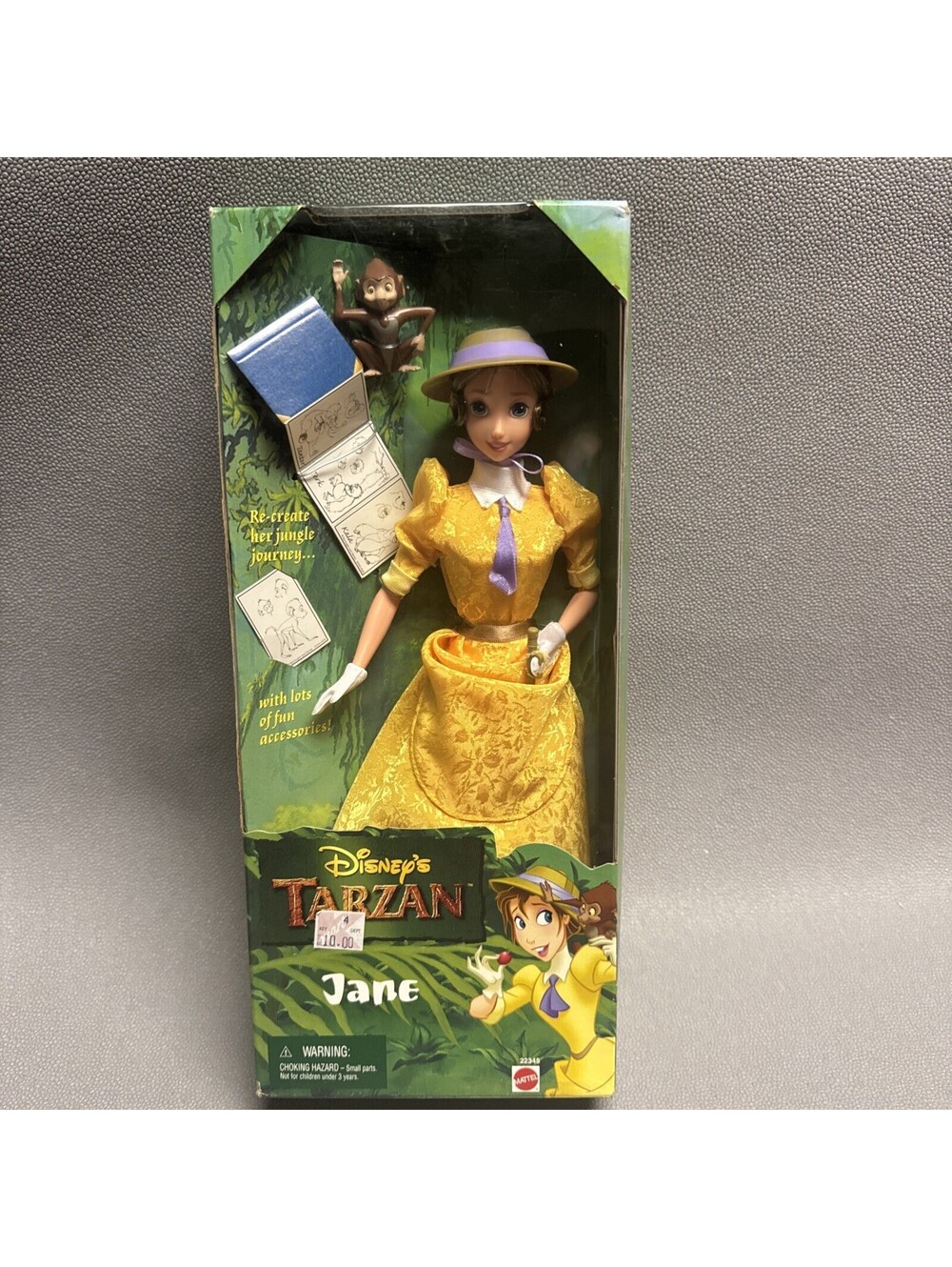 Mattel Disney Tarzan Jane Fashion Doll 12" Yellow Dress Original Box 1999 #22345